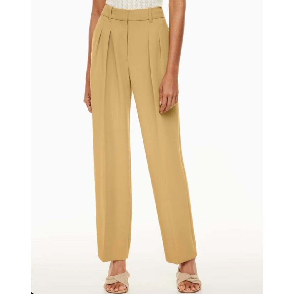 Wilfred Effortless Anyway Pants Pleated High Rise Wide Straight Leg Trousers - 0